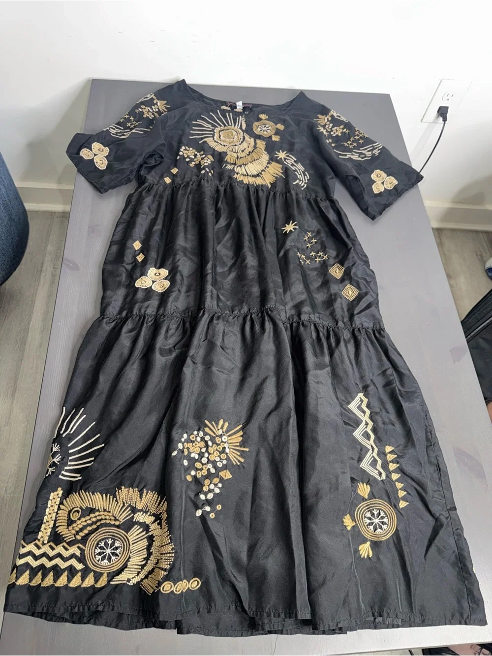 Johnny Was Workshop Antonia Raglan Tiered Midi Dress Boho Chic W34022 - Picture 4 of 8